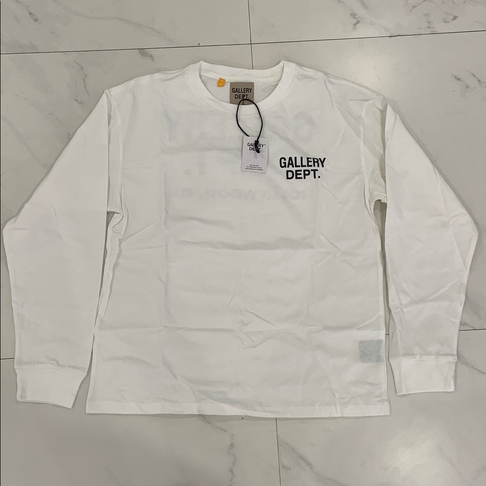 Gallery Dept GD Big Logo Long-Sleeve White Sweater Mens Size Small & Large